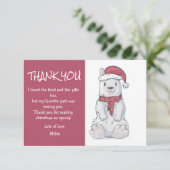 Schattige Kinderen Kerstbeer Kerstmis Bedankkaart (Staand voorkant)