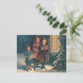 Schattige Kinderen Kerstliederen Zingen Briefkaart (Staand voorkant)