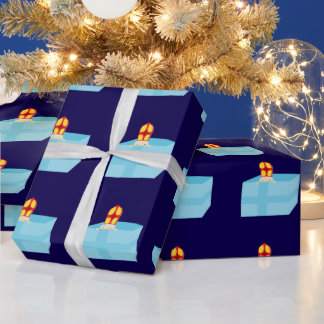 Schattige Kinderen Kunst Mooie Grappige St. Nick S Cadeaupapier