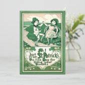 Schattige Kinderen Leprechaun Klaver Dansen Kaart (Staand voorkant)
