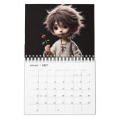 Schattige kinderen met bloemen kalender (Jan 2027)