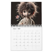 Schattige kinderen met bloemen kalender (Mar 2027)