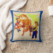 schattige kinderen met schattige koe kussen (Deken)