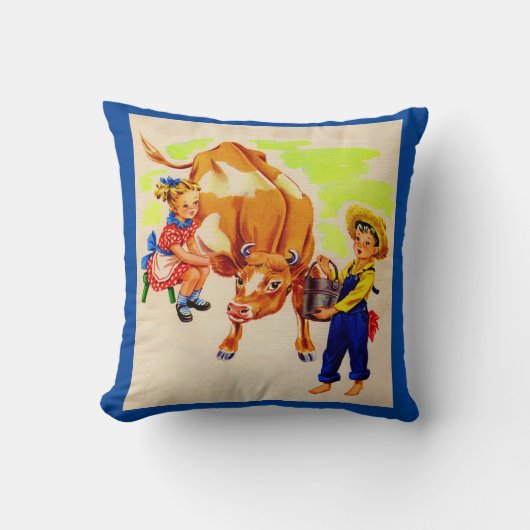 schattige kinderen met schattige koe kussen (Voorkant)