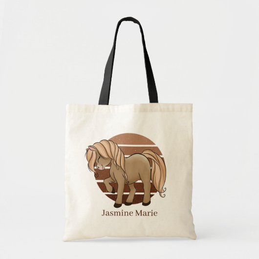 schattige kinderen noemen Canvas tas van paardenli (Voorkant)