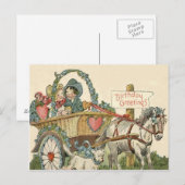 Schattige Kinderen Paard Hond Kar Briefkaart (Voorkant / Achterkant)