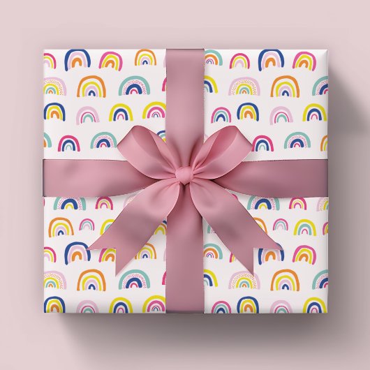 Schattige kinderen regenboog patroon cadeaupapier