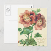 Schattige Kinderen Rode Anjer Briefkaart (Voorkant / Achterkant)
