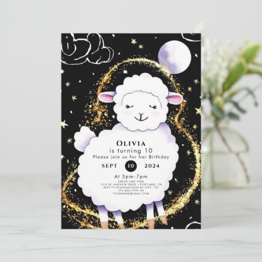 Schattige Kinderen schapenverjaardag Kaart (Staand voorkant)