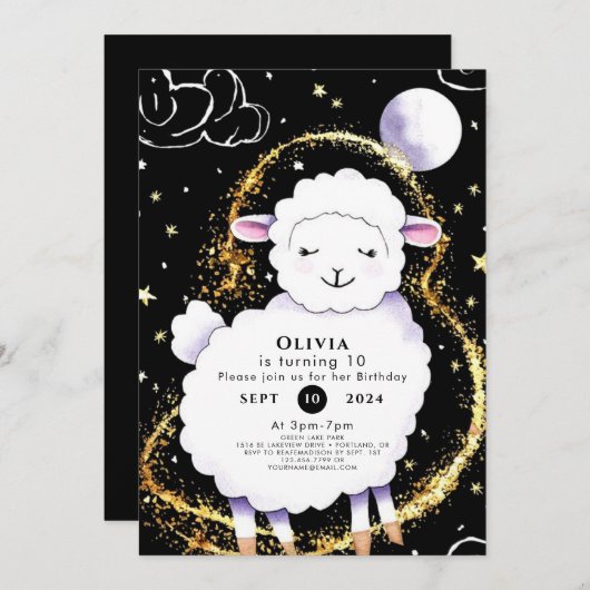 Schattige Kinderen schapenverjaardag Kaart (Voorkant / Achterkant)