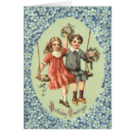 Schattige Kinderen Schommel Boeket Bloemen