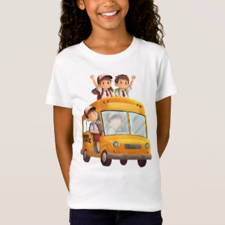 Schattige kinderen terug naar school bus kunst t-shirt