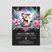 Schattige kinderen Tijger Verjaardag Kaart (Staand voorkant)