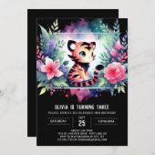 Schattige kinderen Tijger Verjaardag Kaart (Voorkant / Achterkant)