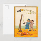 Schattige Kinderen Treiteren Jack O Lantern Briefkaart (Voorkant / Achterkant)