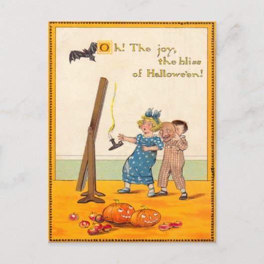Schattige Kinderen Treiteren Jack O Lantern Briefkaart (Voorkant)
