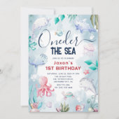 Schattige Kinderen Waterverf Onder de Zee 1e Verja Kaart (Voorkant)