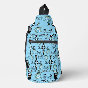 Schattige Kinderen Zwemmen En Strand Accessoire Sling Bag