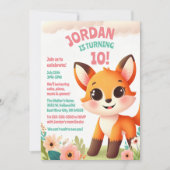Schattige kinderfeestje van Little Fox Kaart (Voorkant)