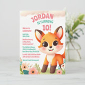 Schattige kinderfeestje van Little Fox Kaart (Staand voorkant)