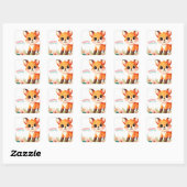 Schattige kinderfeestje van Little Fox Vierkante Sticker (Vel)