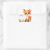 Schattige kinderfeestje van Little Fox Vierkante Sticker (Tas)