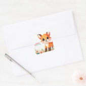 Schattige kinderfeestje van Little Fox Vierkante Sticker (Envelop)
