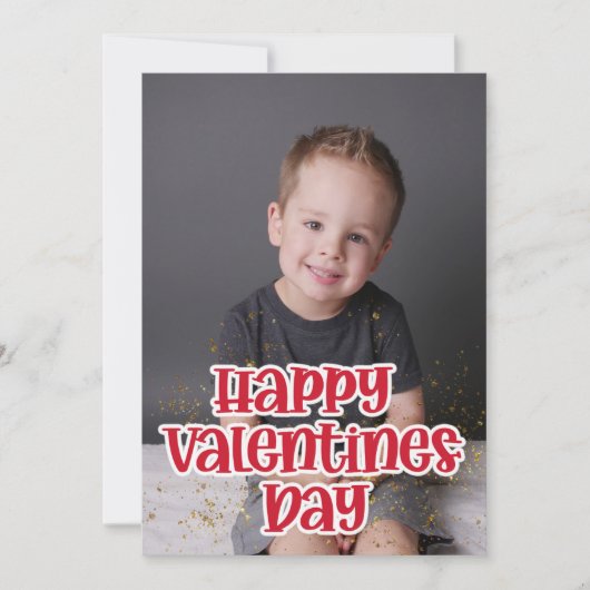 Schattige kinderfoto Gelukkige Valentijnsdag  Feestdagenkaart (Voorkant)