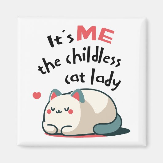 Schattige kinderloze kattenvrouw magneet (Voorkant)