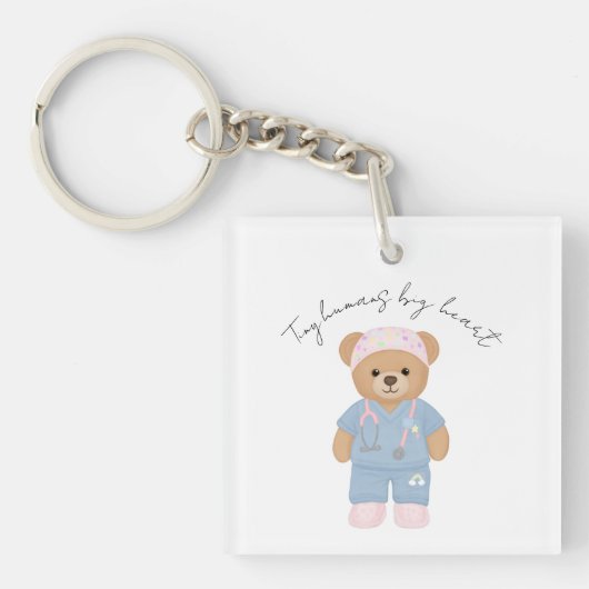 Schattige Kinderverpleegster Acryl Sleutelhanger (voorkant)