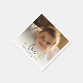 Schattige Kind's eerste verjaardagsfeestje aangepa Servet (Hoek)