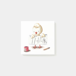 Schattige kip bedankt post-it® notes