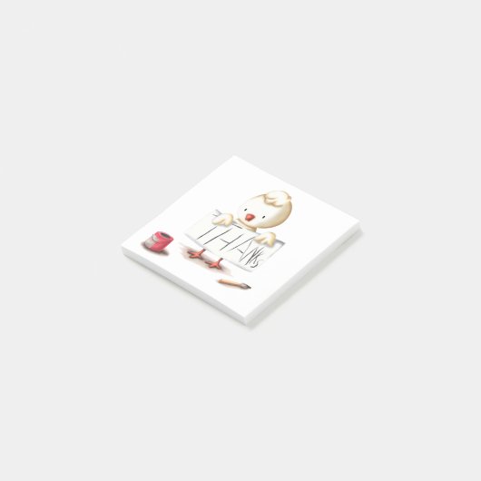 Schattige kip bedankt post-it® notes (Schuin)