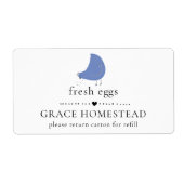 Schattige kip Boerderij blauw ei kartonnen etiket (Voorkant)