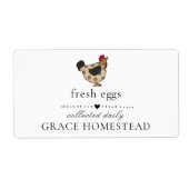 Schattige kip Boerderij eierkarton Etiket (Voorkant)