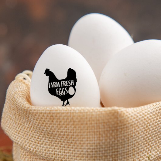 Schattige kip Boerderij Fresh Eggs karton Rubberstempel