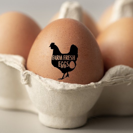 Schattige kip Boerderij Fresh Eggs karton Rubberstempel