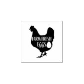 Schattige kip Boerderij Fresh Eggs karton Rubberstempel (Afrduk)