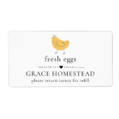 Schattige kip Boerderij geel ei kartonnen doosje l Etiket (Voorkant)