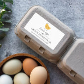 Schattige kip Boerderij geel ei kartonnen doosje l Etiket