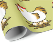 schattige kip en eieren cadeaupapier (Rol Hoek)