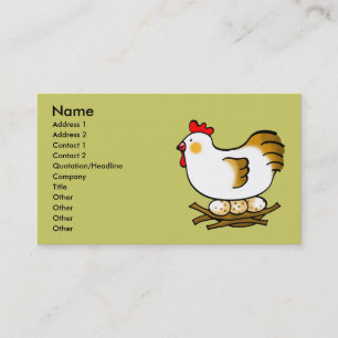 schattige kip en eieren visitekaartje