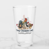 schattige kip in een land glas (Achterkant)