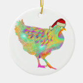 Schattige kip Kerstman Keramisch Ornament (Voorkant)