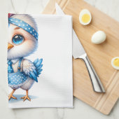 Schattige Kip Koken Ontbijt Grappig Keuken Quote Theedoek (Quarter Fold)
