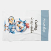 Schattige Kip Koken Ontbijt Grappig Keuken Quote Theedoek (Horizontaal)