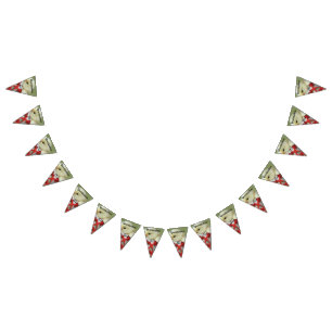 schattige kip met een cadeaudoos met rood hart vlaggetjes