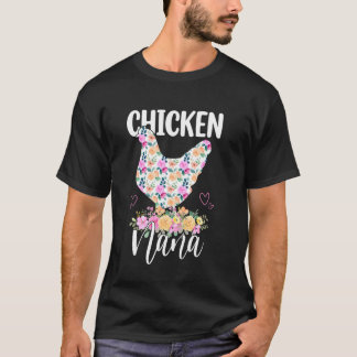 Schattige Kip Nana Bloemige Moeder Moeders Mama Mo T-shirt