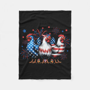 Schattige Kip Usa Vlag Patriottische Kippenliefheb Fleece Deken
