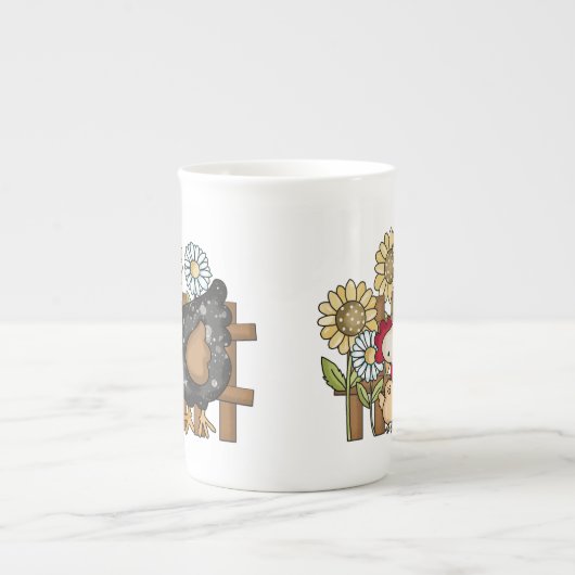 schattige kipliefhebbers Land Porselein Kop (Voorkant)